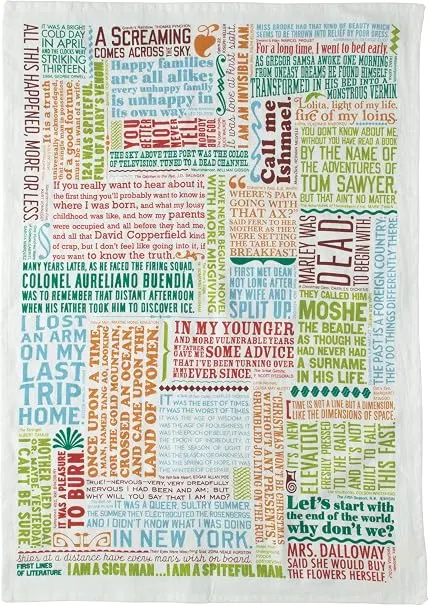 First Lines of Literature Dish Towel
