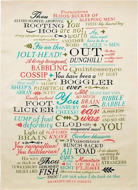 Shakespearean Insults Dish Towel