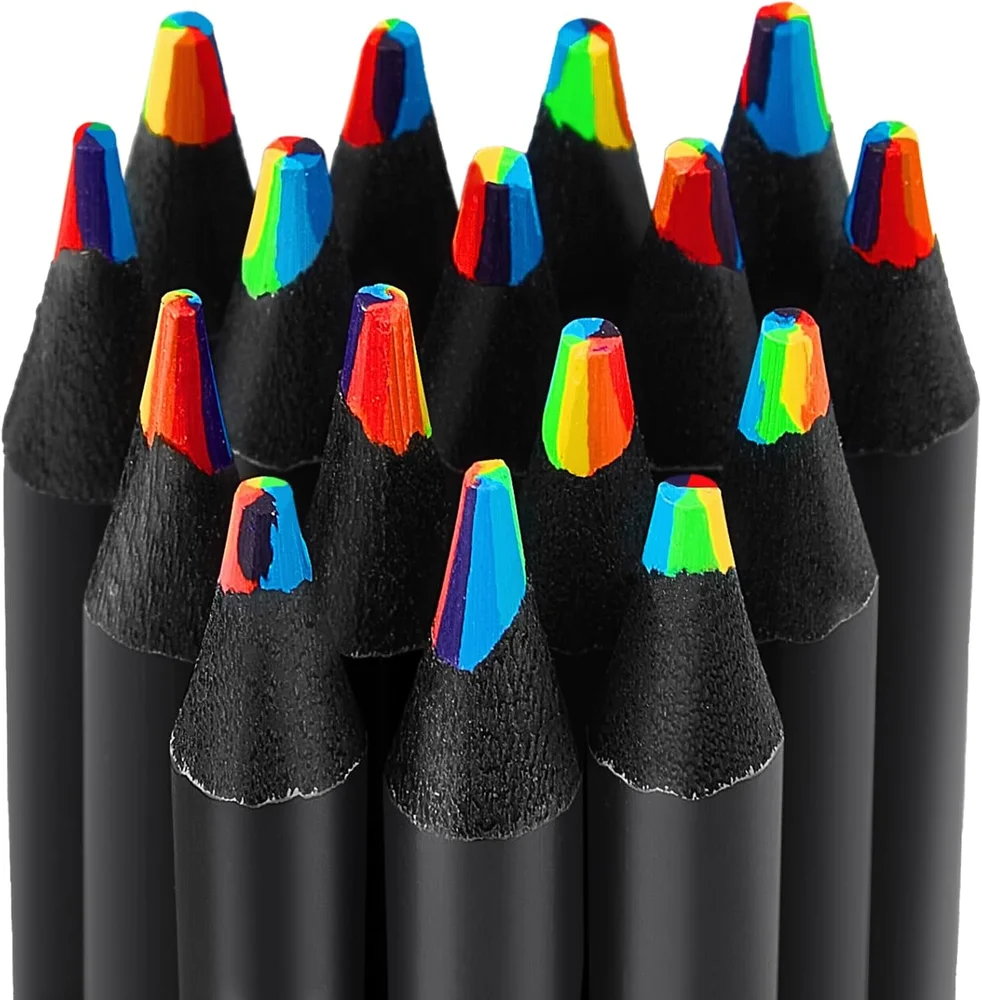 16 Rainbow Colored Pencils, Stocking Stuffer Art Supplies