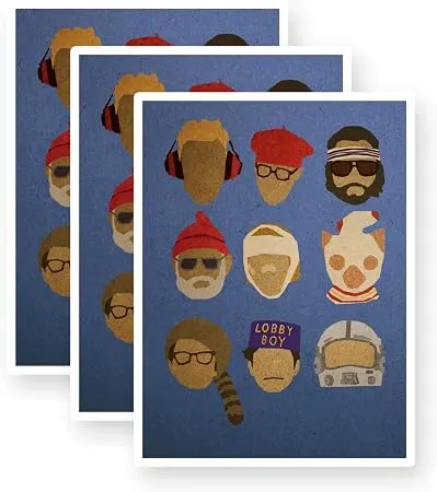 Wes Anderson's Hats Sticker 3 Pack