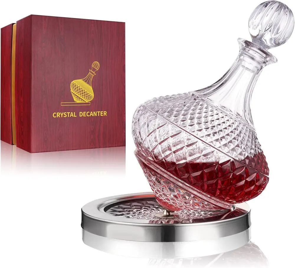 Paysky Spinning Wine Decanter with Stopper (50 oz)