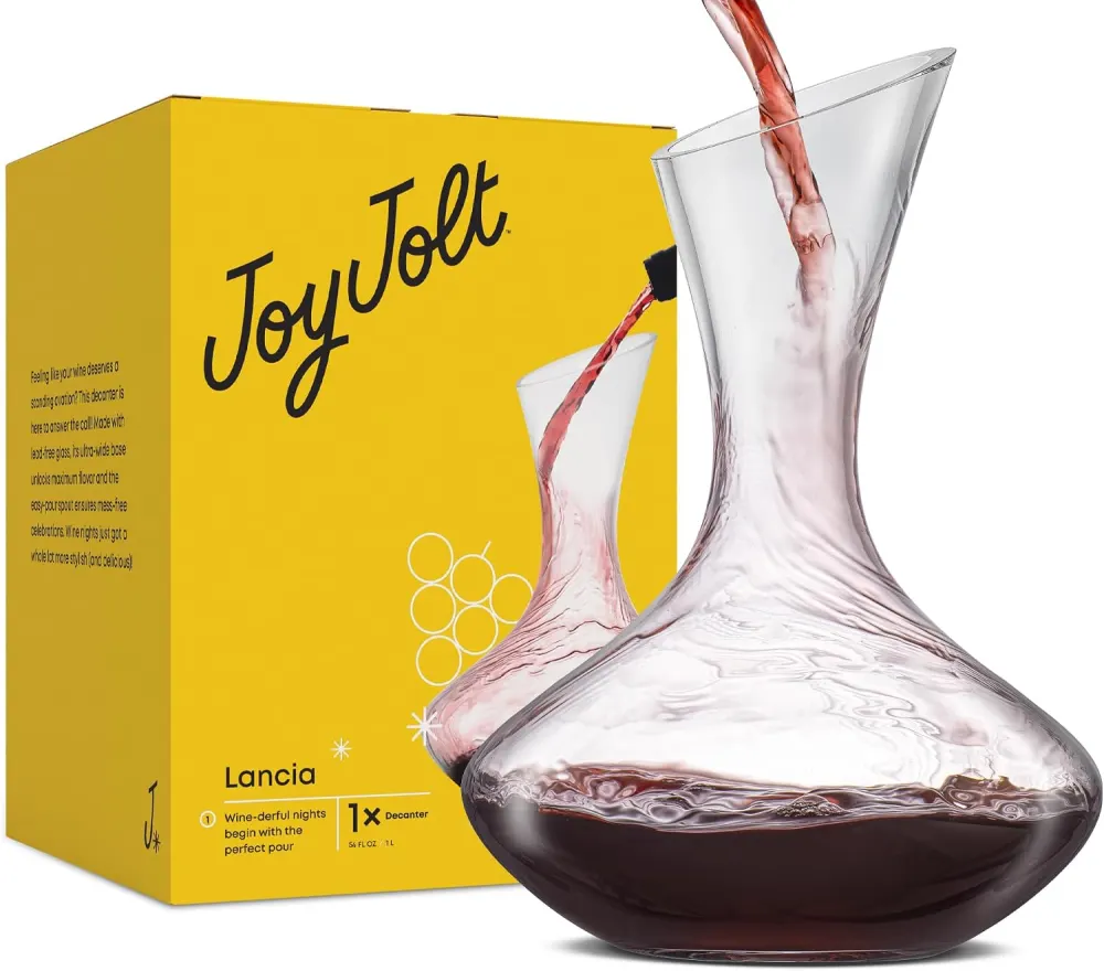 JoyJolt Lancia Hand Blown Crystal Wine Decanter (750ml)
