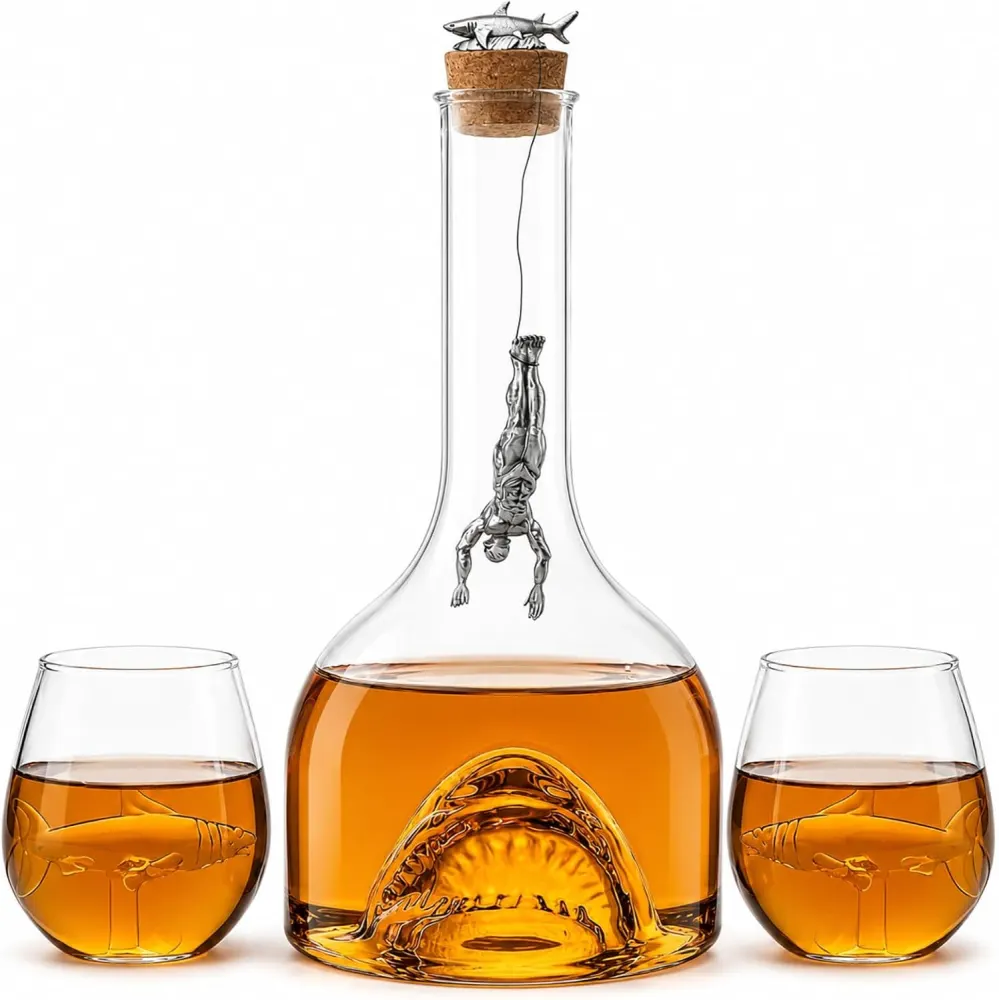 Shark Wine & Whiskey Decanter & Glasses Set (1000ml)