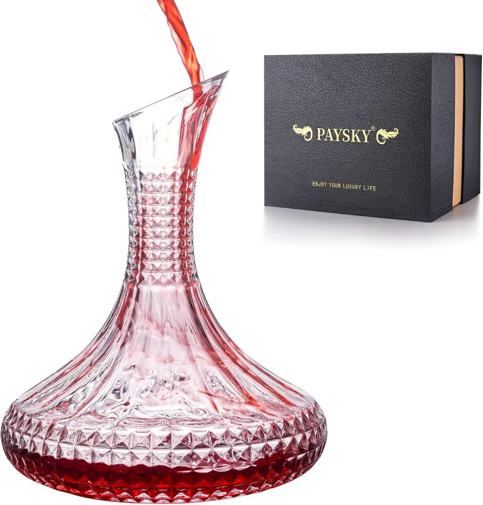 Hand Blown Lead-Free Crystal Wine Decanter for Newlyweds (1500ml)