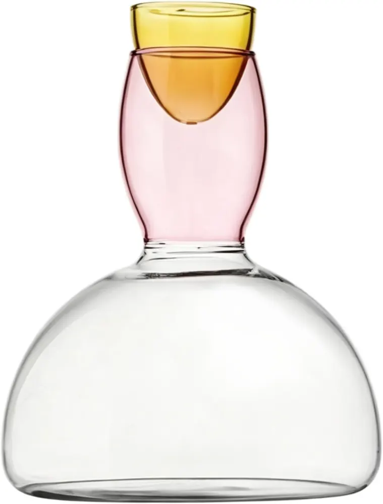 Creative Colorful Handmade Wine Decanter, Thickened Lead-Free Crystal (Pink)
