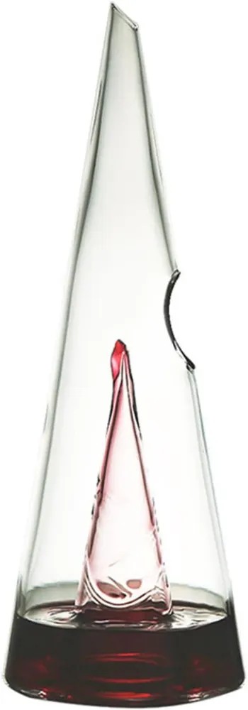 Pyramid Waterfall Wine Decanter, Hand-Blown Lead-Free Crystal (Small)