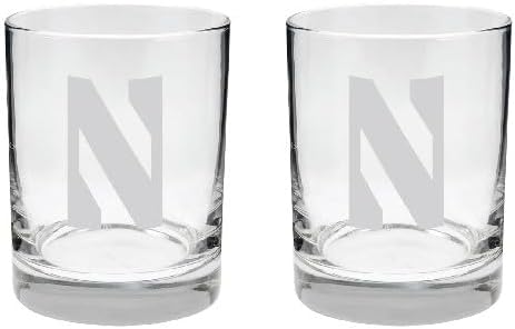 Northwestern Wildcats 2-Sided Satin Finish Rock Glass Set of 2 14oz