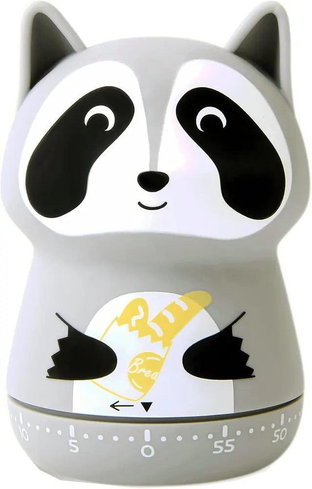 NUOSWEK Grey Raccoon Mechanical Kitchen Timer
