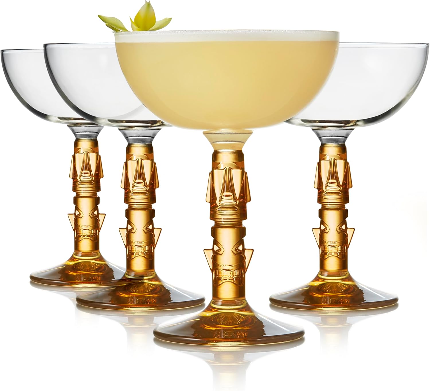Libbey Tiki Coupe Cocktail Glasses, Set of 4