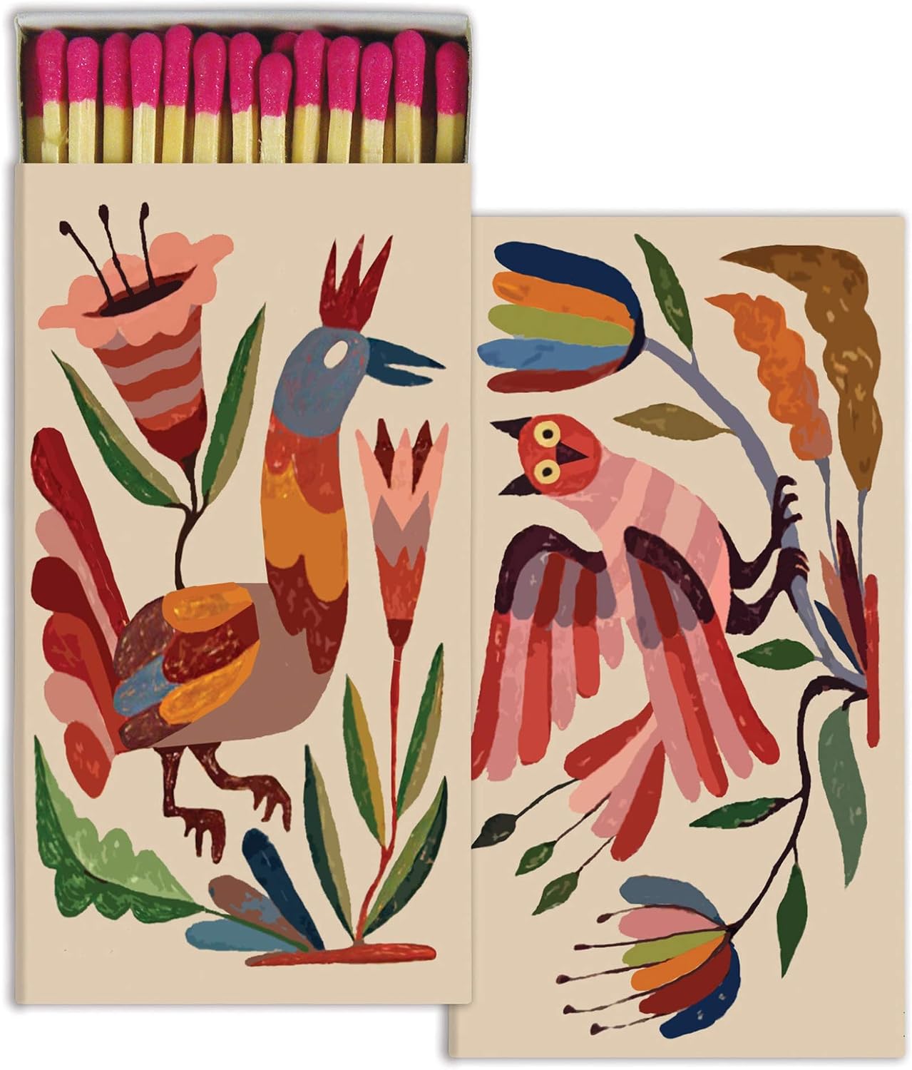 HomArt Decorative Mexican Birds Match Boxes with Wooden Matches, Set of 2 (Large)