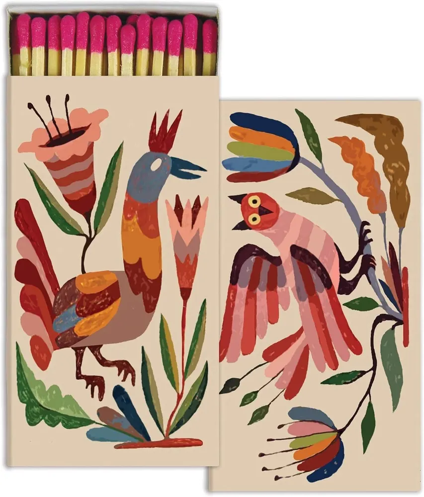 HomArt Decorative Mexican Birds Match Boxes with Wooden Matches, Set of 2 (Large)