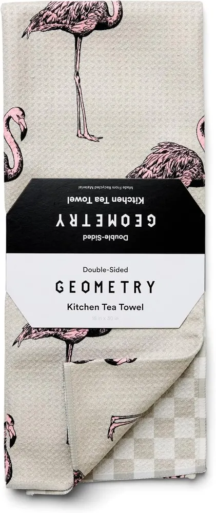 GEOMETRY Tea Towels, Spring & Summer Collection, Flamingo Dance (1 Pack)