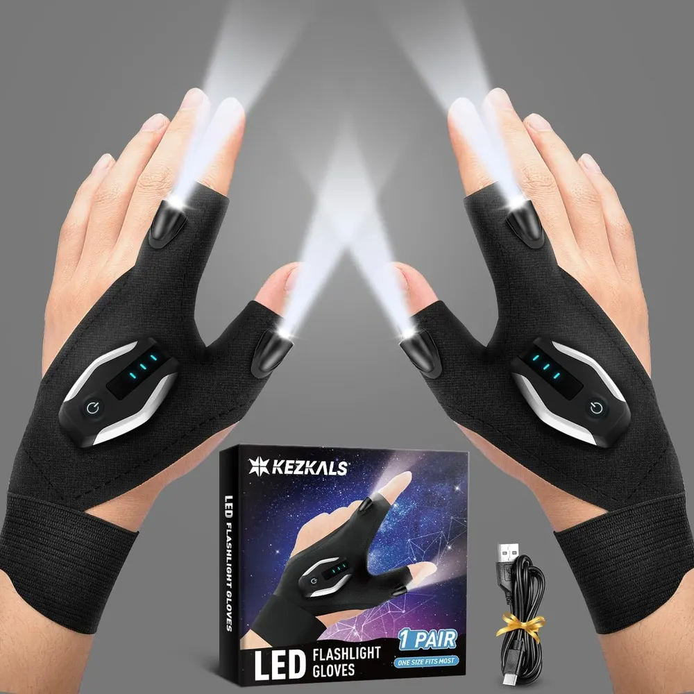 KEZKALS Rechargeable LED Flashlight Gloves
