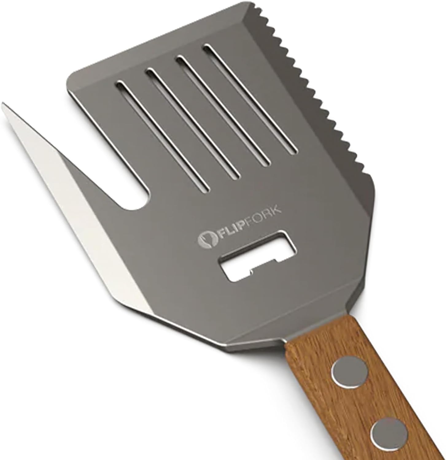 FlipFork Boss 5-in-1 Grill Spatula with Knife, Fork, Bottle Opener and Turner