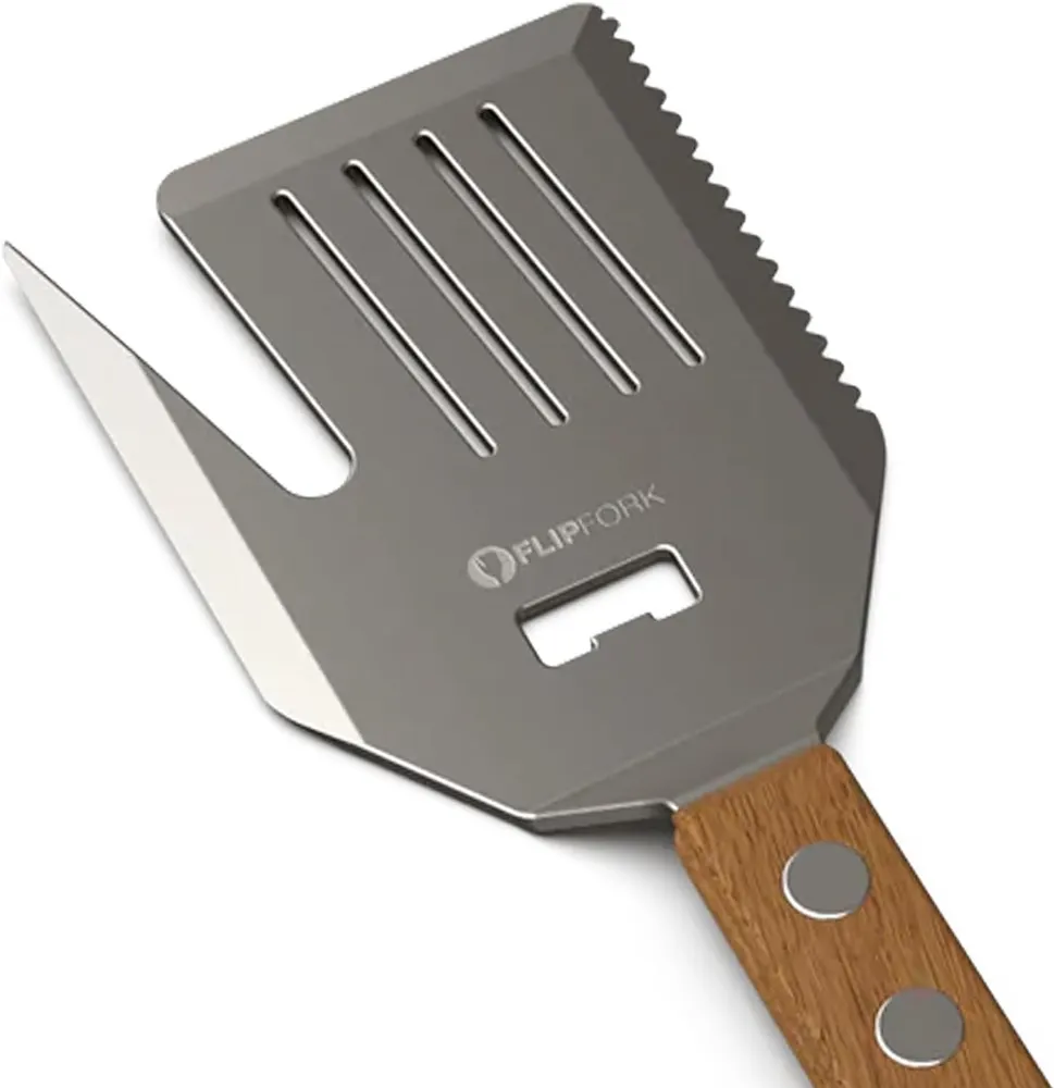 FlipFork Boss 5-in-1 Grill Spatula with Knife, Fork, Bottle Opener and Turner