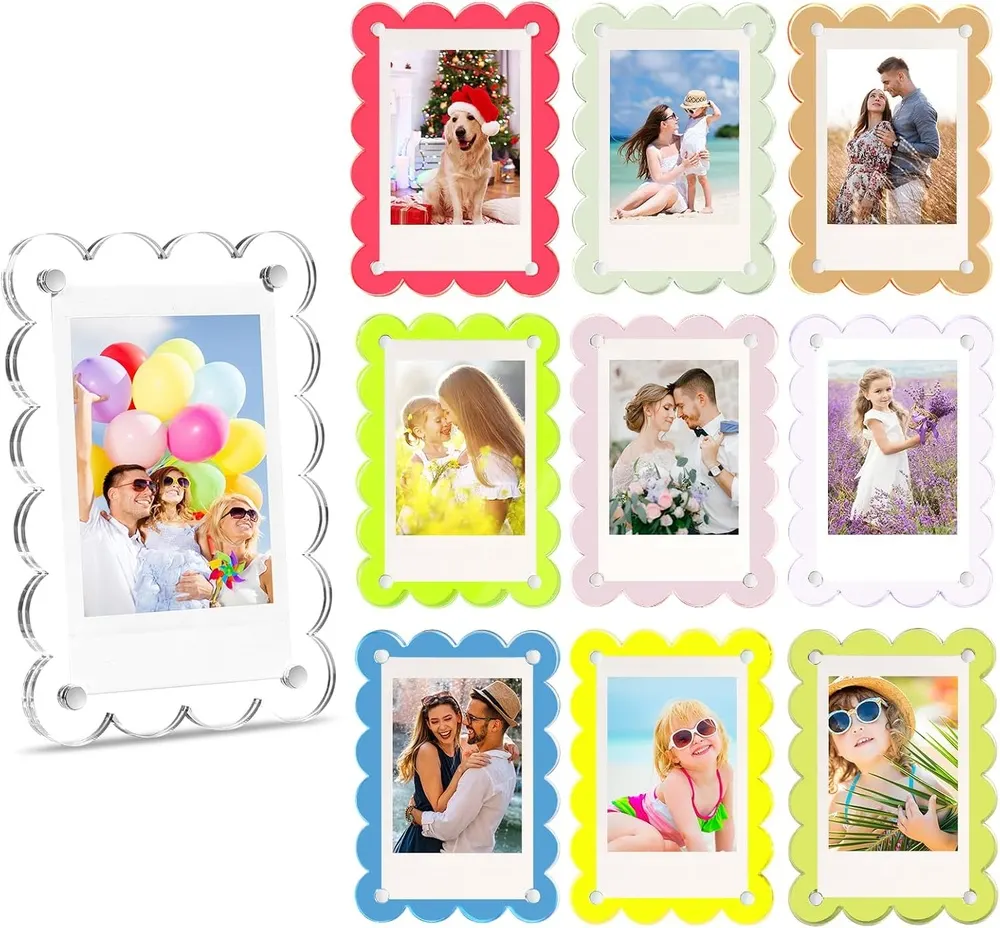 EZMeetU 10-Pack Acrylic Magnetic Fridge Frames for Polaroid & Instax Mini