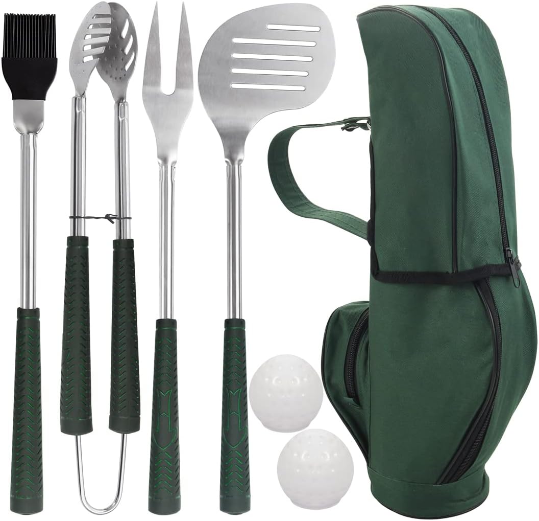 POLIGO Golf-Club Style BBQ Tool Set, 7 Pieces