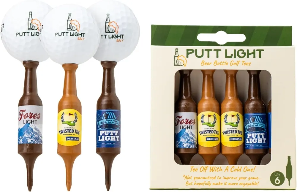 Putt Light Beer Bottle Golf Tees, 6-Pack
