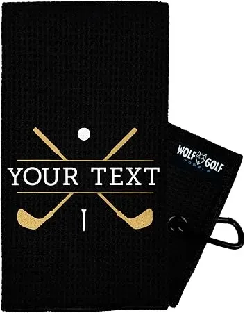Wolf Golf Towels Custom Embroidered Golf Towel