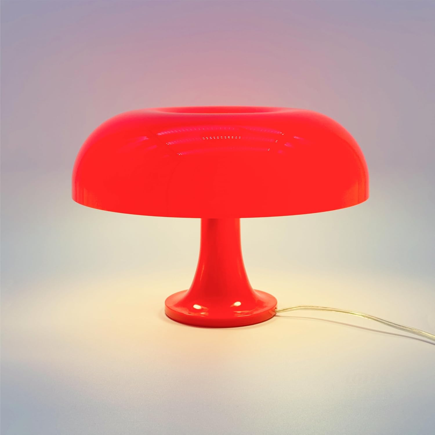 Lotus Atelier Retro Mushroom Lamp, Mid Century Modern (Red)