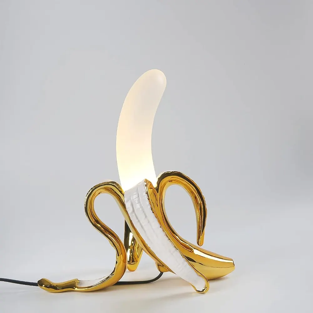 LAZHUG Plated Resin Banana Table Lamp (Standing Banana Lamp)