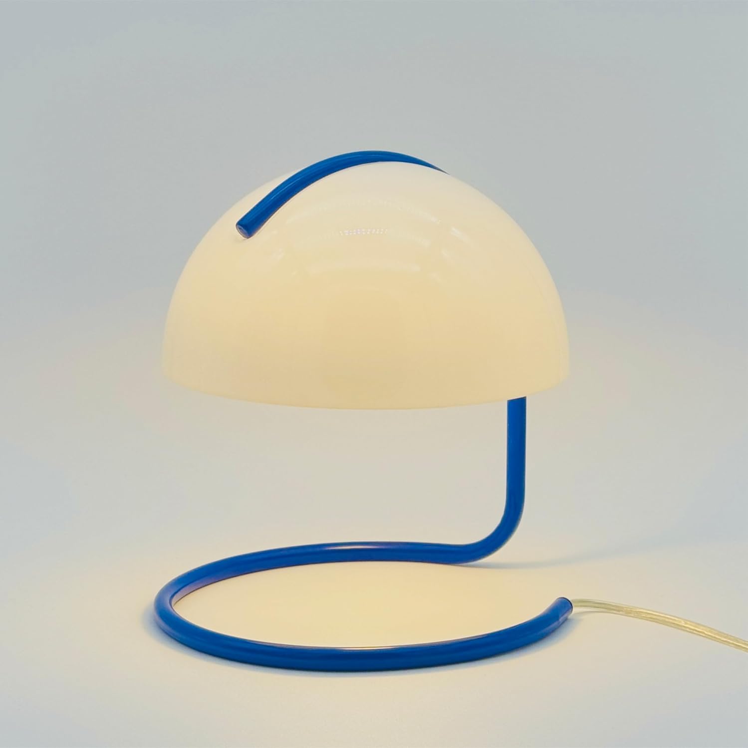 Lotus Atelier Blue Bauhaus Light, Retro Mushroom Table Lamp
