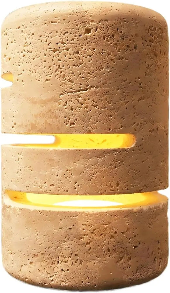 Marmor Travertine-Style Marble Table Lamp, Rechargeable