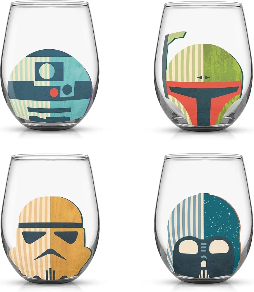 JoyJolt Star Wars Helmet Hues Tumblers, Set of 4 Large 19oz Glasses