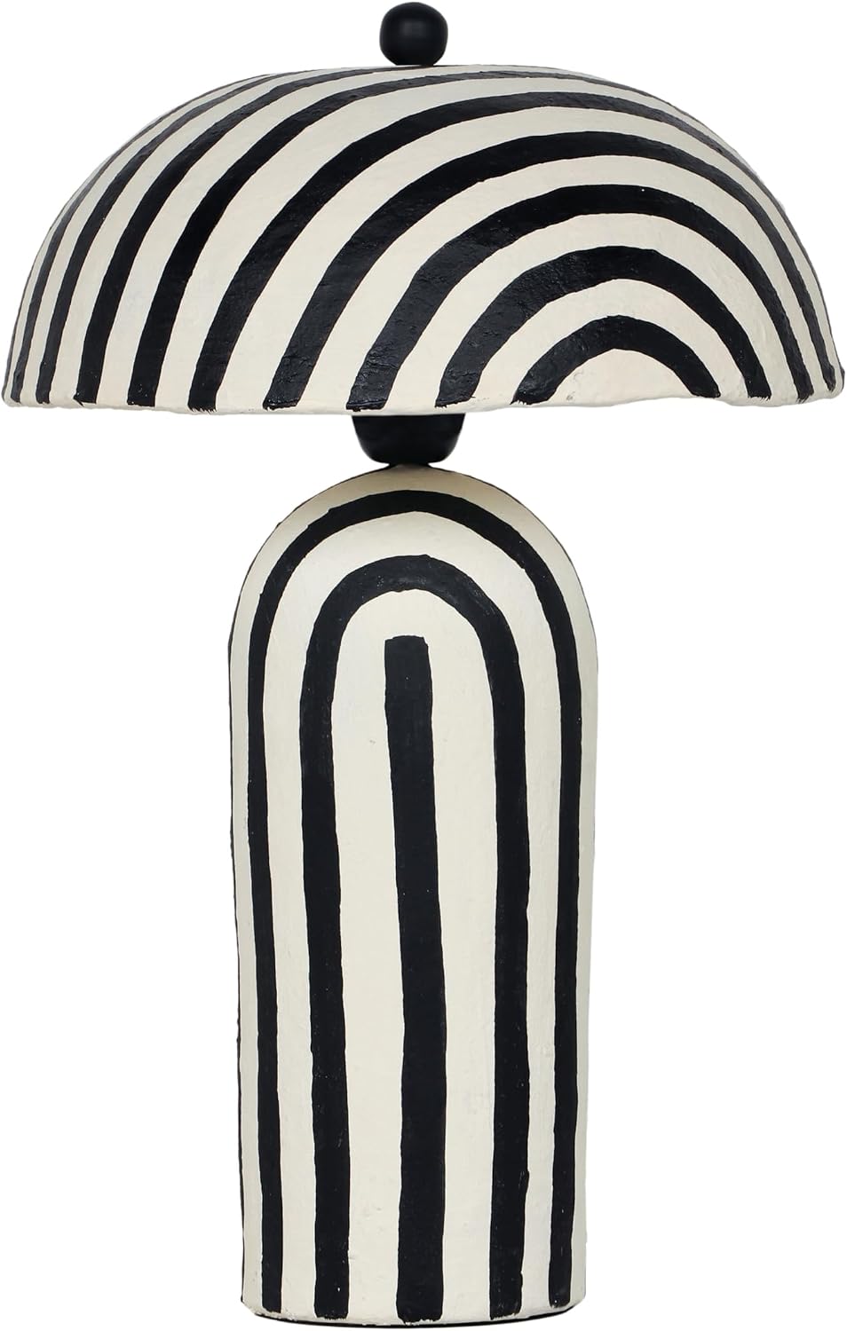 TOV Furniture Maiori Striped Papier Mache Table Lamp (Black Stripes)