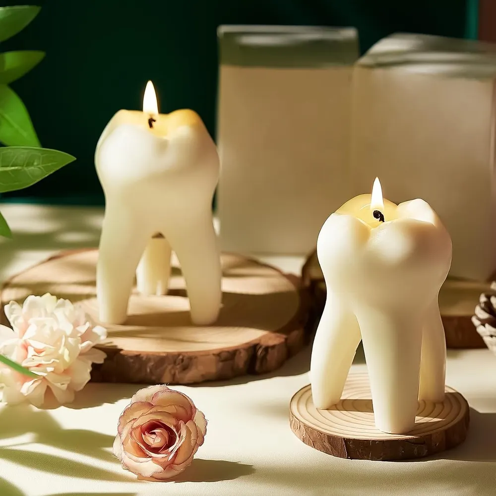 Threlaco Tooth-Shaped Scented Candle, 2-Pack