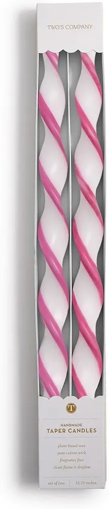 Two's Company Twist and Glow Taper Candles, Set of 2 (Gift Box)