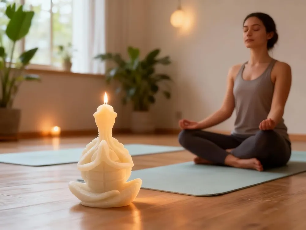 Turtle Yoga Pose Shaped Scented Candle