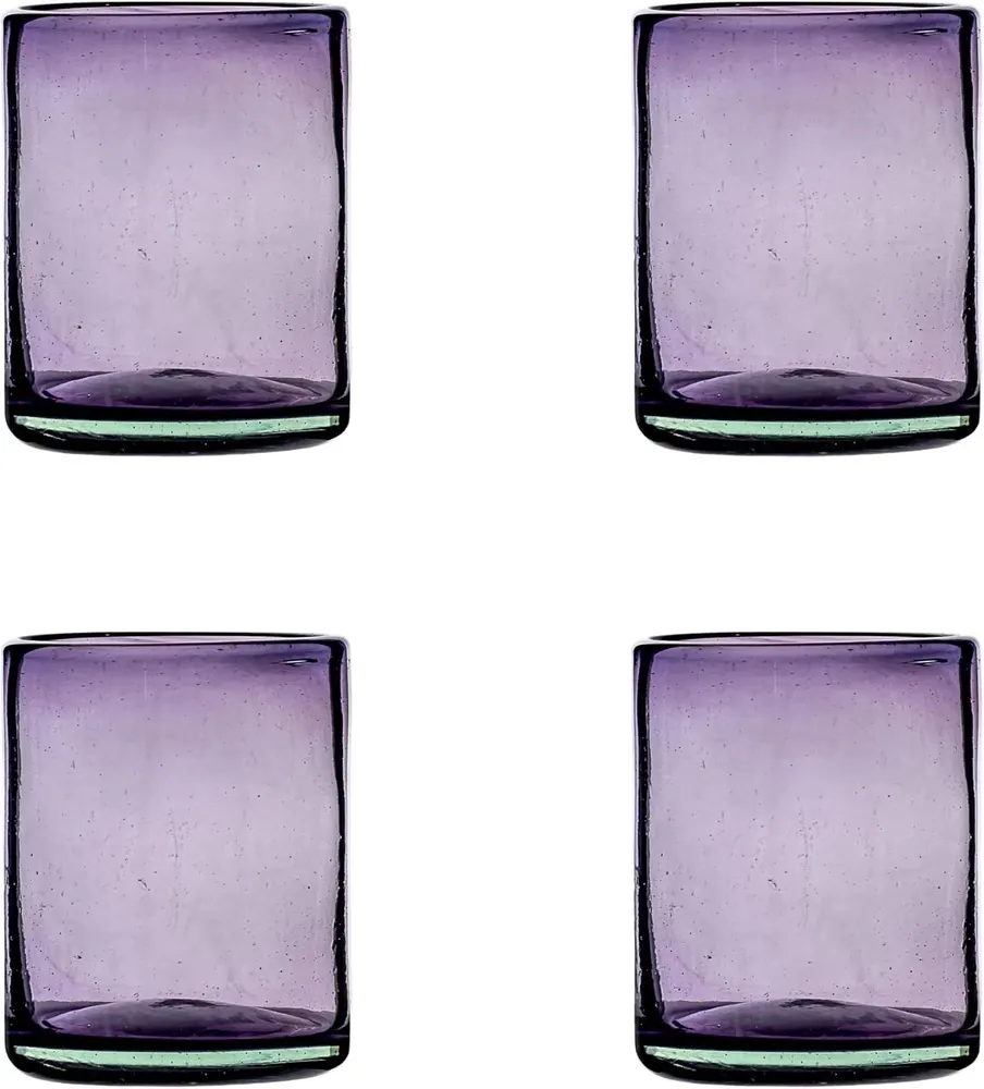 10 Strawberry Street Morado Mexican Glassware, DOF, Set of 4