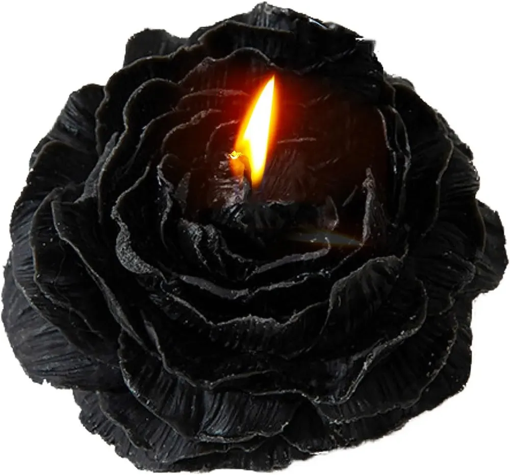 Peony Flower Shape Candle (Black)