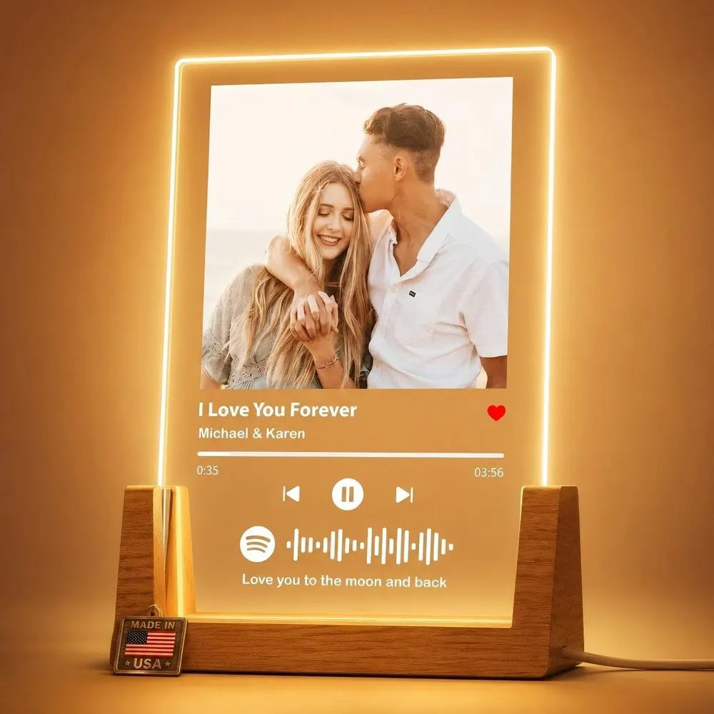 Bemaystar Custom Spotify Acrylic Song Plaque with Picture