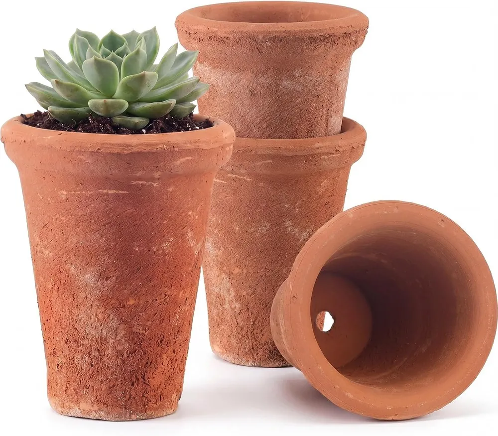 Maxdot 4-Pack Aged Terracotta Pots
